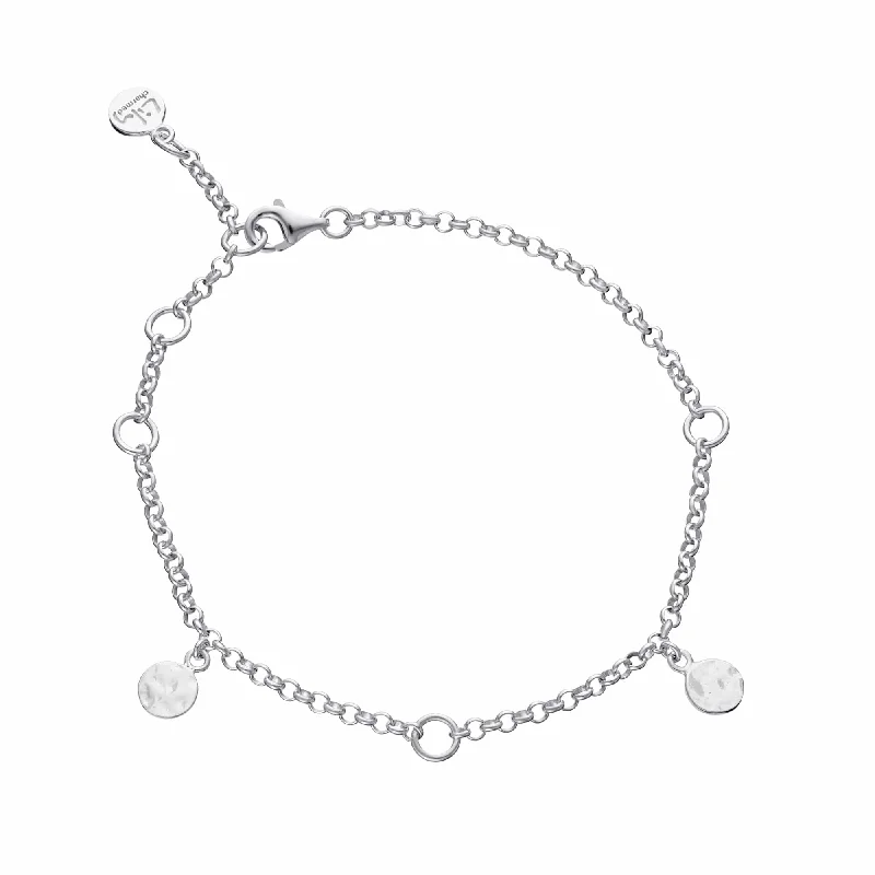 Chamm Bracelets for meditationSilver 3 Station Charm Bracelet