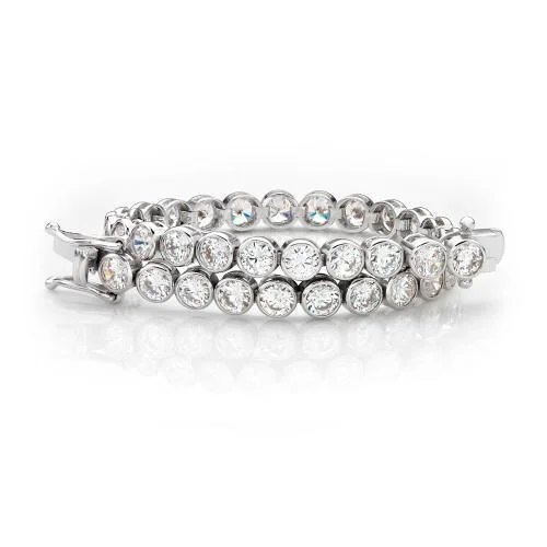 Children's Bangle Bracelets with Animal - Shaped Charms for a Cute AccessoryRound Brilliant tennis bracelet with 10.25 carats* of diamond simulants in 10 carat white gold