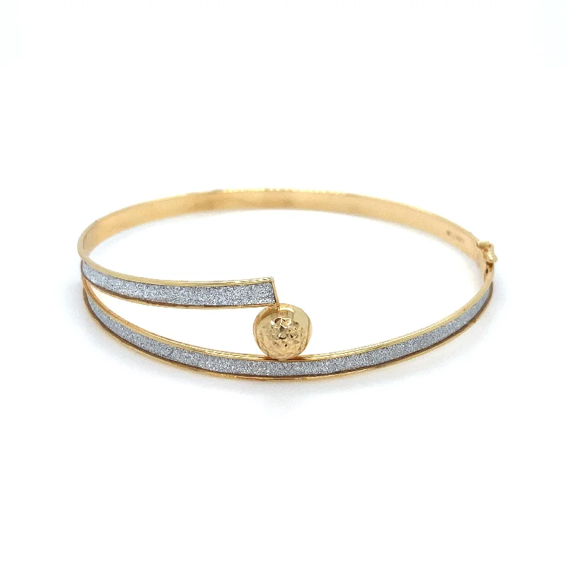 Rose Gold - Plated Bangles with Cubic Zirconia for a Glamorous Touch9K Yellow Gold Stardust Bangle