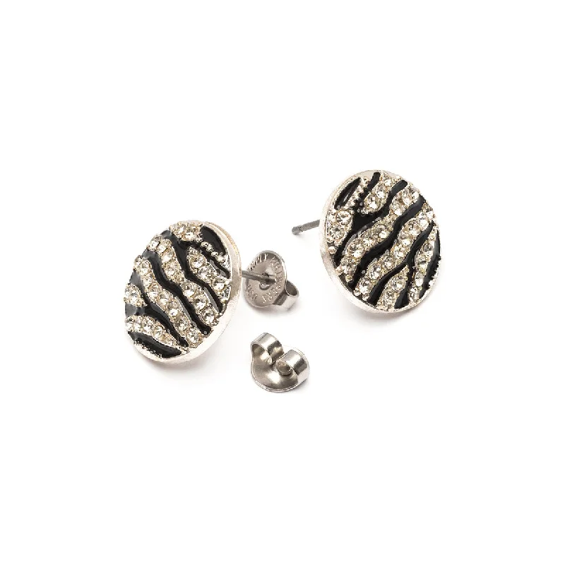 Rainbow - Colored Enameled Butterfly Stud Earrings for a Playful and Colorful StatementBlack & White Pave Earrings