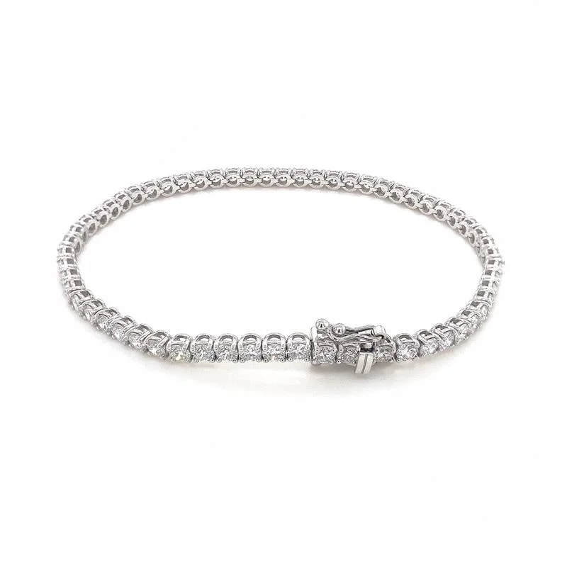 Bangle Sets with Mix - and - Match Patterns for a Versatile Accessory18K White Gold Lab Diamond Tennis Bracelet