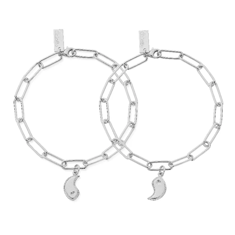 Personalized Chamm BraceletsPersonalised We Go Together Set of 2 Link Chain Bracelets