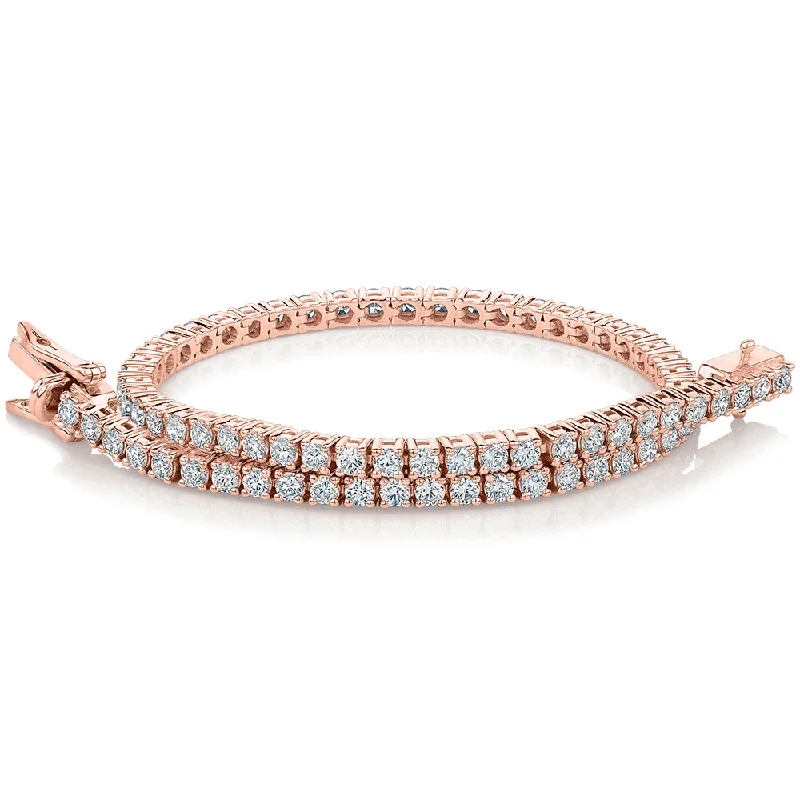 Clear Crystal - Embellished Bangles for a Sparkling and Elegant AppearanceSignature Simulant Diamond 3 carat* TW round brilliant tennis bracelet in 10 carat rose gold