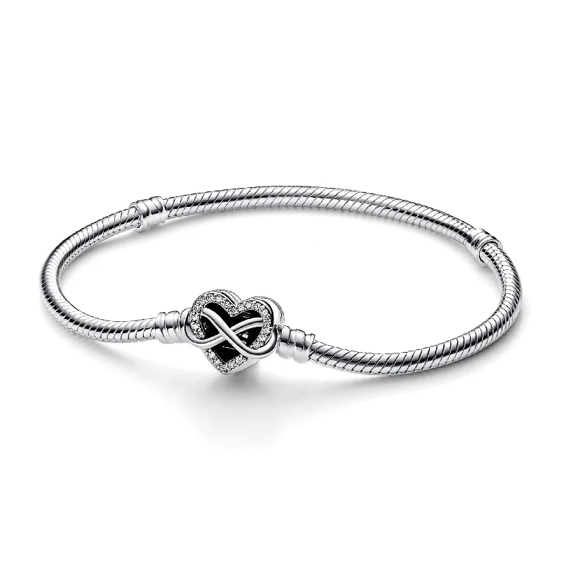 Chamm Bracelets for gift ideasPandora Moments Sparkling Infinity Heart Clasp Snake Chain Bracelet