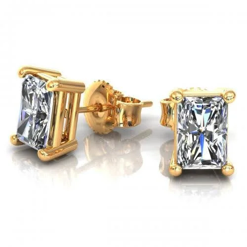 Kids' Plastic Animal - Shaped Stud Earrings in Bright Colors for a Fun and Safe AccessoryExclusive 0.80CT Radiant Cut Diamond Stud Earrings in 14KT Yellow Gold