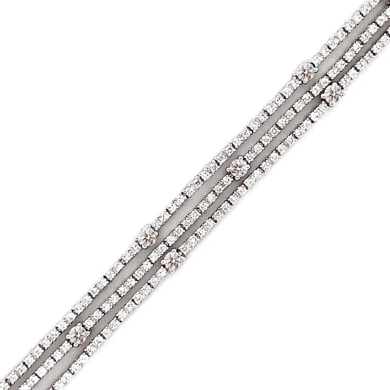 Clear Crystal - Embellished Bangles for a Sparkling and Elegant Appearance9K White Gold Lab Grown Diamond Triple Row Bracelet