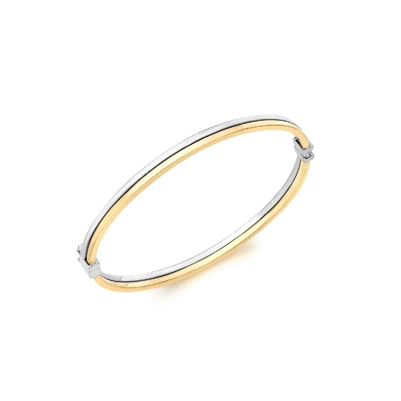 Enamel - Coated Bangles in Vibrant Rainbow Colors for a Playful Style9K 2-Colour Gold Double-Tube Bangle