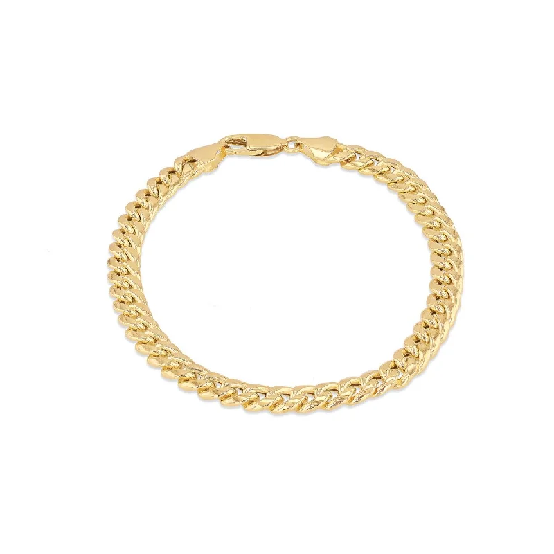 Stretch Bangle Bracelets with Elastic Cord for a Comfortable Fit9K Yellow Gold 6mm Cuban Link Bracelet /8"