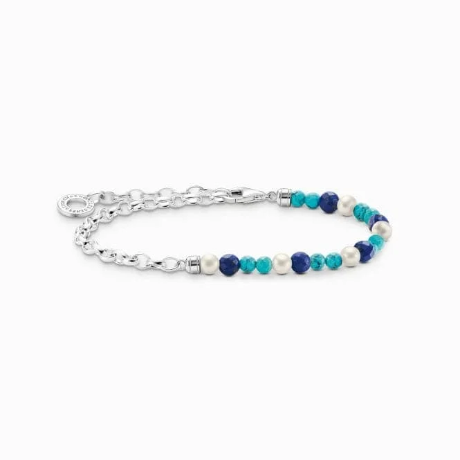 Chamm Bracelets for everyday wearCharm Club Blue Stones And Pearls Bracelet A2100-056-7