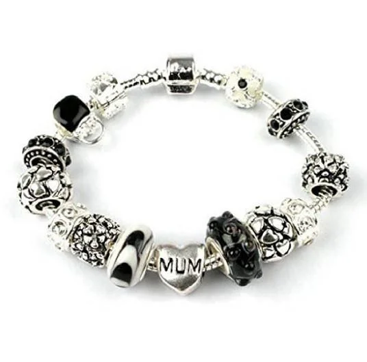 Chamm Bracelets for festivalsMum 'Loves Dream' Silver Plated Charm Bead Bracelet