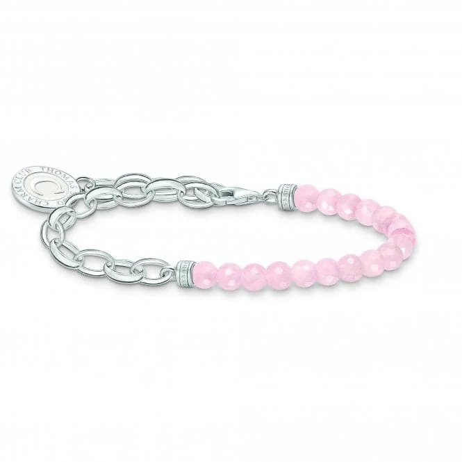 Chamm Bracelets with natural materialsCharmista Pink Cold Enamel Rose Quartz Bracelet A2128-067-9