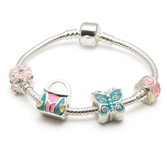 Chamm Bracelets with positive energyButterfly Heaven Silver Plated Charm Bracelet For Girls