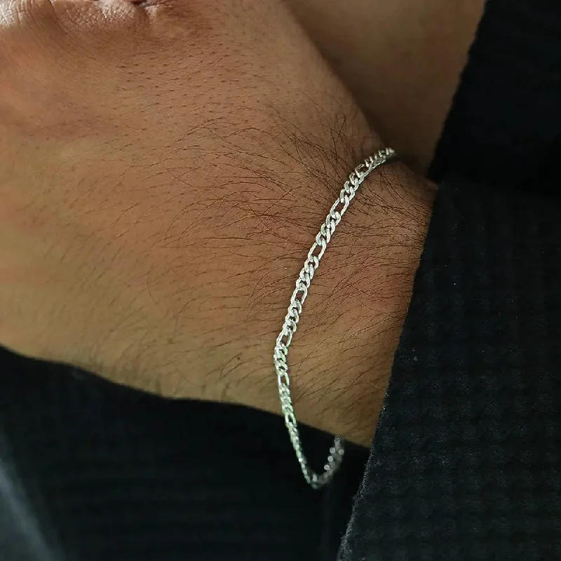 Vintage - Inspired Bangle Bracelets with Filigree and Rhinestone AccentsSleek Cuban Links Silver Men's Bracelet