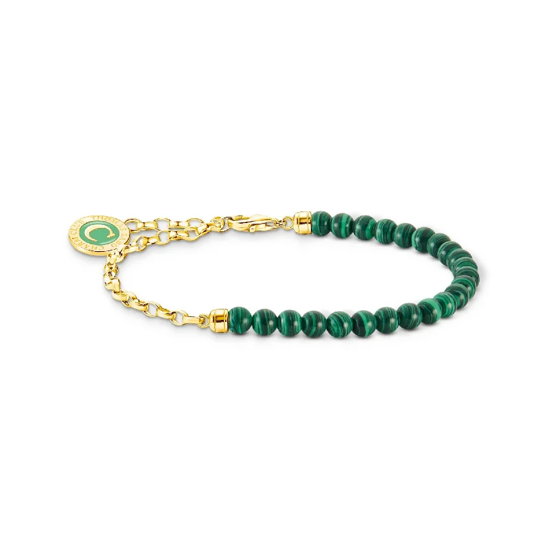 Chamm Bracelets with gemstonesMember Charm bracelet with green beads