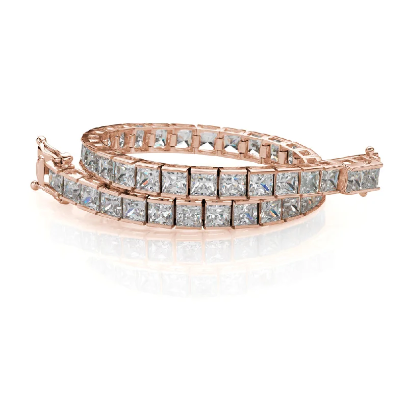 Children's Bangle Bracelets with Animal - Shaped Charms for a Cute AccessoryPrincess Cut tennis bracelet with 18.72 carats* of diamond simulants in 10 carat rose gold