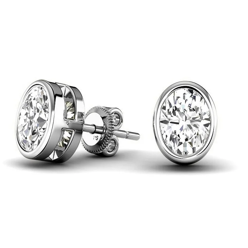 Men's Stainless Steel Skull Stud Earrings with Black Enamel for an Edgy and Rock - Inspired Style0.60-5.00 CT Oval Cut Lab Grown Diamonds - Stud Earrings