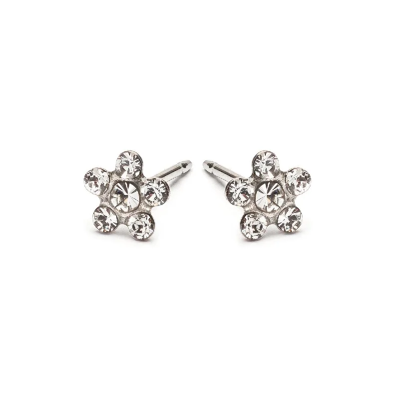 Laser - Engraved Initial Stud Earrings in Silver for a Personalized and Customized AccessoryWhite Daisy Earrings