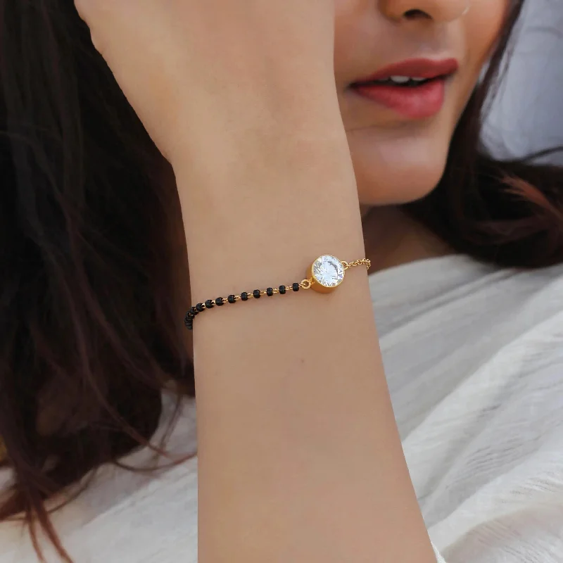 Stretch Bangle Bracelets with Elastic Cord for a Comfortable FitSparkling zircon mangalsutra bracelet