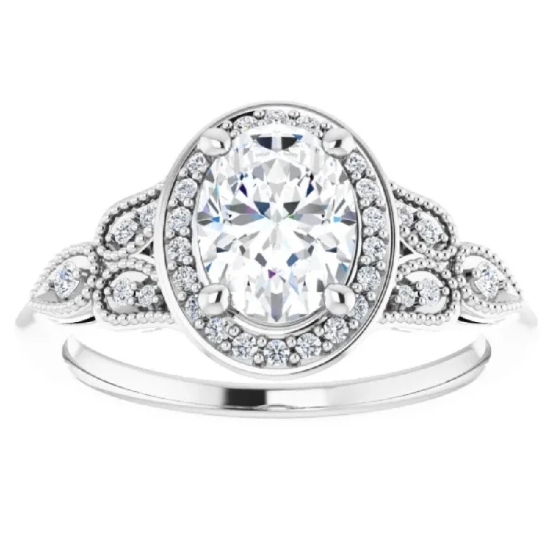 Sapphire - and - Diamond - Accented Wedding Bands in Platinum for a Royal and Sophisticated Look1 1/3 Ct Oval Lab Grown Diamond Vintage Halo Engagement Ring 14k White Gold