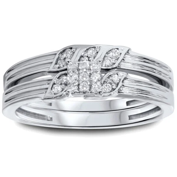 Custom - Engraved Titanium Wedding Bands with Personalized Messages for a One - of - a - Kind and Sentimental Piece10k White Gold 1/4ct TDW Diamond 2-piece Ring Set