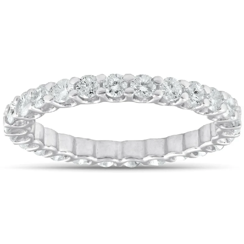 Laser - Etched Floral Design Wedding Bands in Palladium for a Delicate and Intricate Look14k White Gold 2 Ct TDW Diamond Eternity Ring Womens Wedding Band