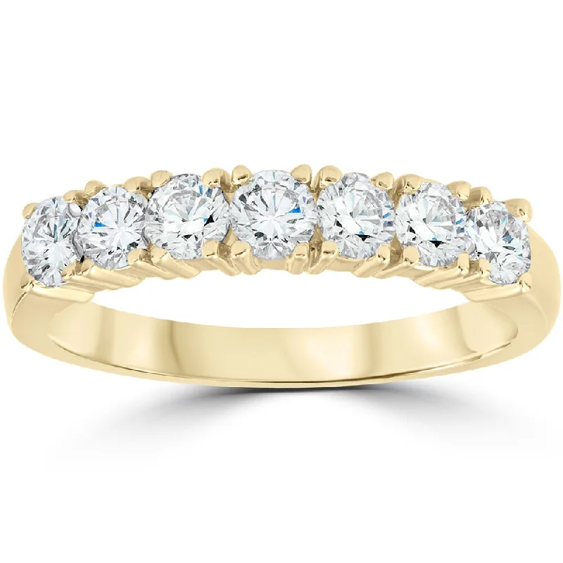 Sapphire - and - Diamond - Accented Wedding Bands in Platinum for a Royal and Sophisticated Look14k Yellow Gold 1ct TDW Diamond Wedding Anniversary Ring - White