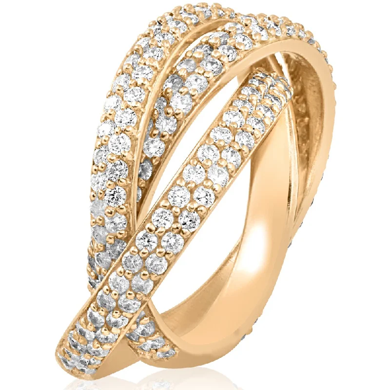 Infinity - Symbol Wedding Bands in Rose Gold with Small Diamonds for a Romantic and Symbolic Gesture14k Yellow Gold 2 5/8 ct TW Diamond Eco Friendly Lab Grown Pave Rolling Ring Eternity 3 Bands (F-G,VS1-VS2) - White