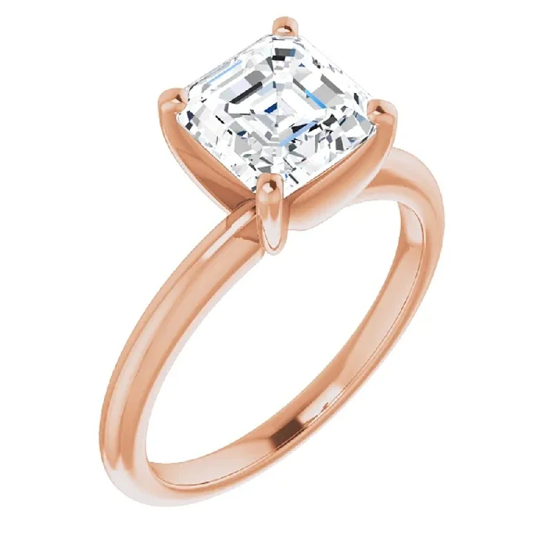 Infinity - Symbol Wedding Bands in Rose Gold with Small Diamonds for a Romantic and Symbolic Gesture3Ct Asscher Solitaire Moissanite Engagement Ring in White Yellow or Rose Gold