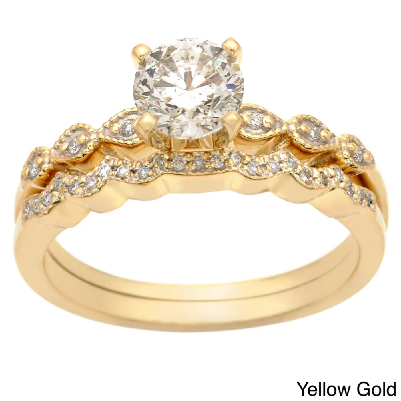 Oval Cut Engagement Rings in Palladium with a Hidden Halo for a Surprise SparkleAuriya 14k Gold 1ctw Diamond Bridal Ring Set (H-I, I1-I2)