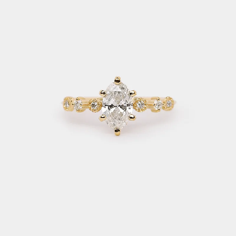 Cluster Engagement Rings with Multiple Small Diamonds Arranged in a Stunning DesignHarmony Engagement Ring - 0.82ct oval natural white diamond