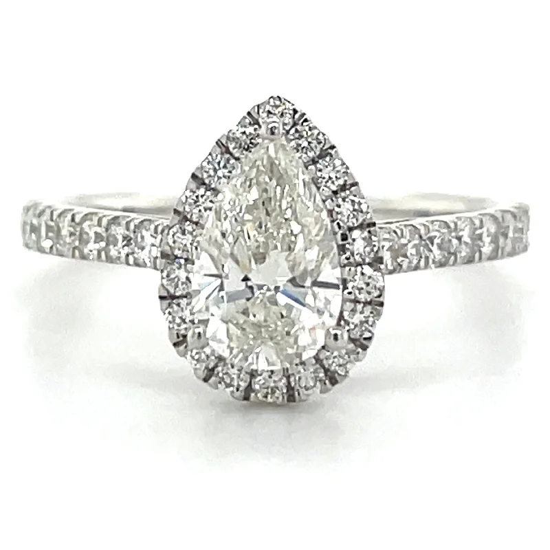 Signature - Design Engagement Rings with a Brand - Exclusive Pattern and Premium DiamondsAubrey - 14ct White Gold 1.19ct Laboratory Grown Pear Cut Diamond Halo Engagement Ring