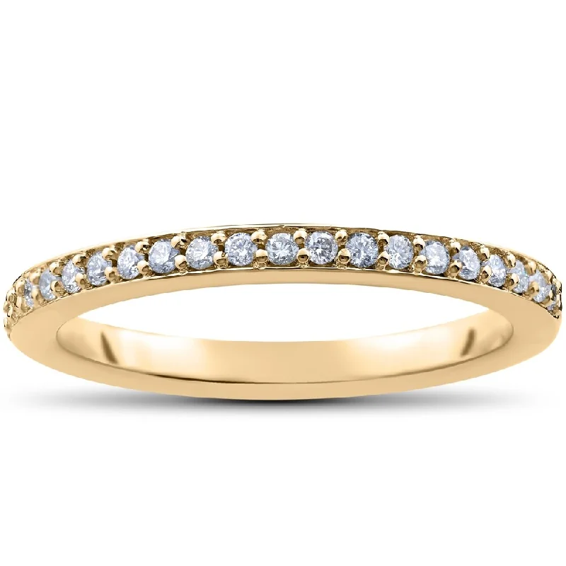 Vintage - Style Filigree Wedding Bands in 14K Gold for a Romantic and Antique - Inspired AestheticPompeii3 14k Yellow Gold 1/4 Ct TDW Diamond Wedding Ring Lab Grown (G-H/VS1-VS2)