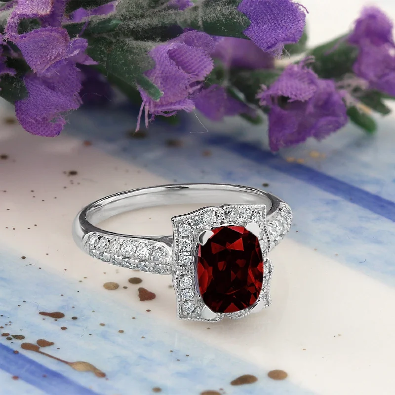 Turquoise Gemstone Rings in 925 Silver with a Southwestern - Inspired Design for a Rustic CharmAuriya 1 3/8ct Fancy Cushion-cut Garnet Halo Diamond Engagement Ring 1/3ctw 14k Gold