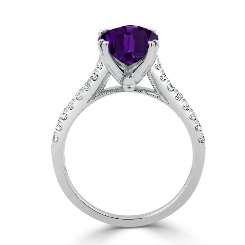 Ruby Gemstone Rings in 14K Yellow Gold with a Solitaire Setting for a Classic and Bold StatementAuriya 1 5/8ct Fancy Oval Purple Amethyst and Diamond Engagement Ring 1/4ctw 14k Gold