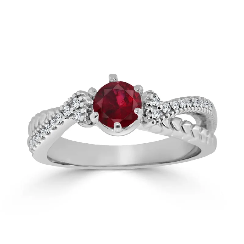 Alexandrite Gemstone Rings in Platinum with a Hidden Halo for a Rare and Luxurious PieceAuriya 14k Gold 2/5ct Ruby and 1/6ct TDW Round Diamond Engagement Ring