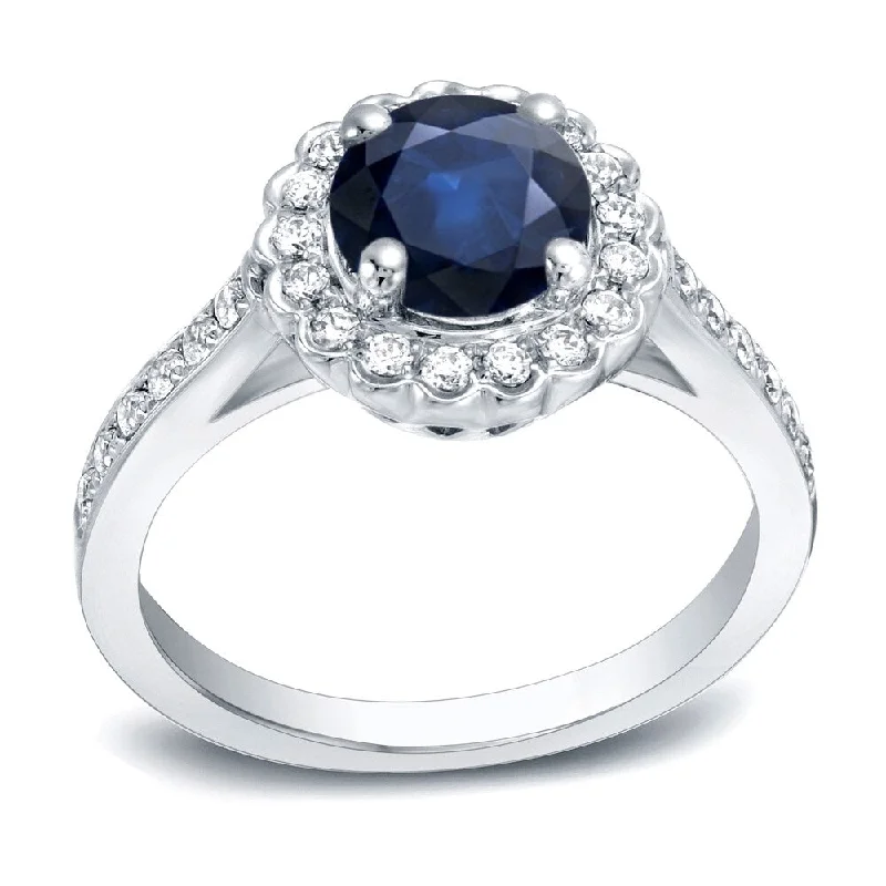 Iolite Gemstone Rings in 10K Gold with a Twisted Band for a Distinctive and Stylish AccessoryAuriya 1ct Blue Sapphire and 1/3ct TDW Halo Diamond Engagement Ring 14k Gold