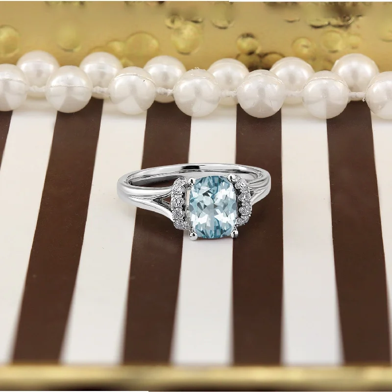 Opal Gemstone Rings in Rose Gold with a Milgrain Edge for a Feminine and Romantic StyleAuriya 1ct Modern Cushion-cut Aquamarine and Diamond Engagement Ring 1/4ctw 14k Gold