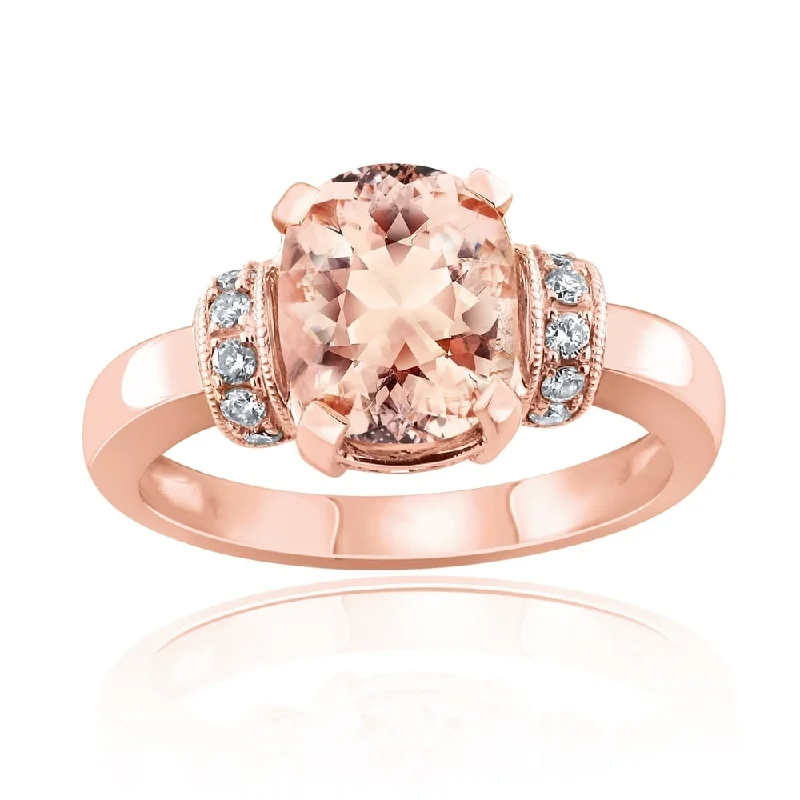 Aquamarine Gemstone Rings in 9K Gold with a Bezel Setting for a Modern and Secure FitAuriya 2 1/2ct Cushion Morganite and 1/6ctw Diamond Engagement Ring 10-karat Rose Gold