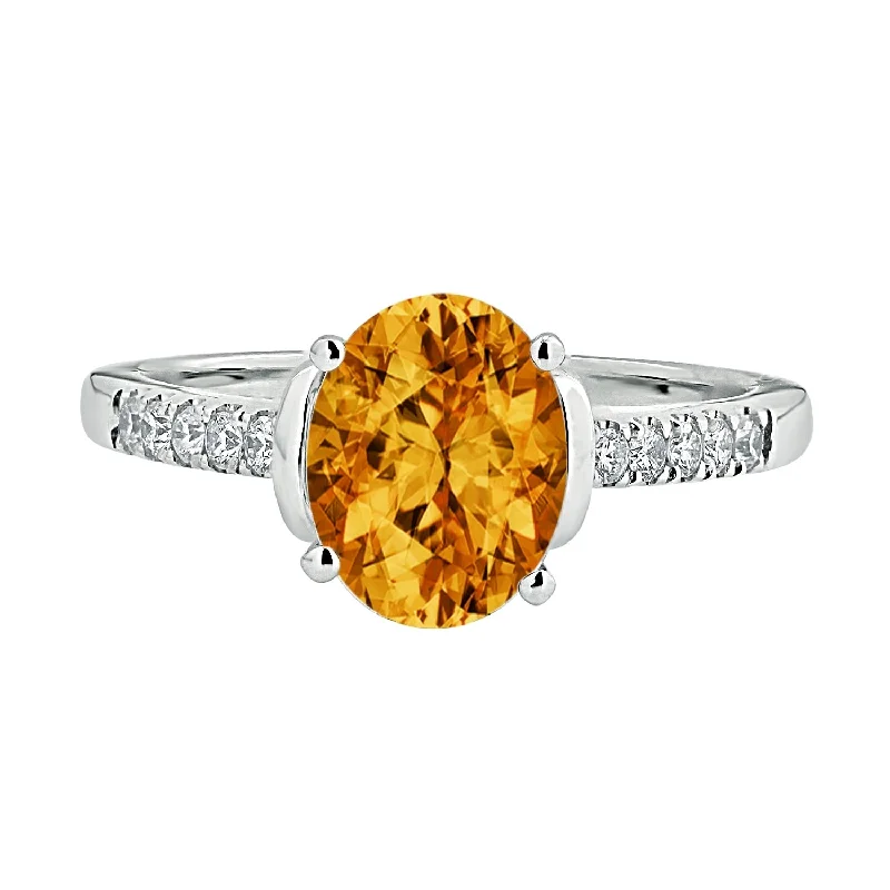 Tourmaline Gemstone Rings in 18K Two - Tone Gold with a Floral - Shaped Setting for a Feminine TouchAuriya 2ct Fancy Oval Citrine and Diamond Engagement Ring 1/6ctw 14k Gold