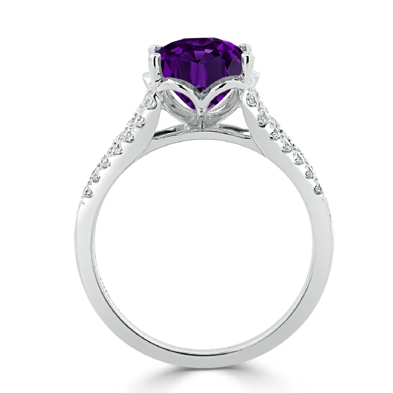 Alexandrite Gemstone Rings in Platinum with a Hidden Halo for a Rare and Luxurious PieceAuriya 2ct Fancy Oval Purple Amethyst and Diamond Engagement Ring 1/3cttw 14k Gold