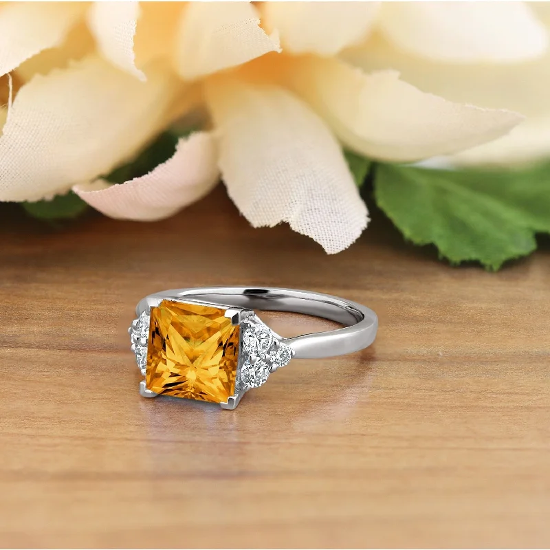 Turquoise Gemstone Rings in 925 Silver with a Southwestern - Inspired Design for a Rustic CharmAuriya 3 1/10ct Princess-cut Citrine and Diamond Engagement Ring 1/3ctw 14k Gold