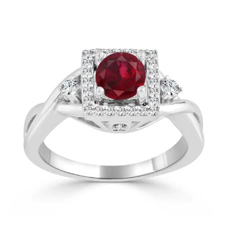 Jasper Gemstone Rings in 18K Gold Vermeil with a Matte Finish for a Subtle and Elegant LookAuriya Modern 1/2ct Red Ruby 1/3ctw Halo Diamond Engagement Ring 14k Gold