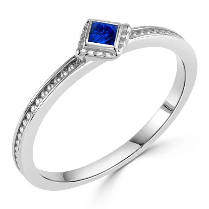 Alexandrite Gemstone Rings in Platinum with a Hidden Halo for a Rare and Luxurious PieceAuriya Ultra-Thin Stackable Accent Blue Sapphire Ring .06ct TW 10K Gold