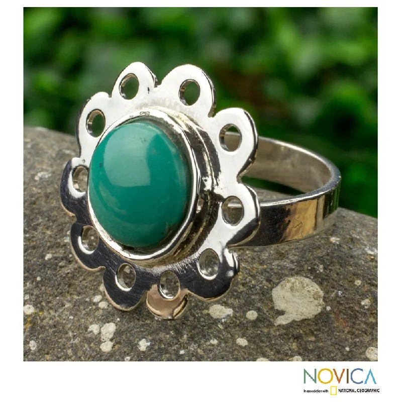 Alexandrite Gemstone Rings in Platinum with a Hidden Halo for a Rare and Luxurious PieceHandmade Sterling Silver 'Aztec Bloom' Turquoise Ring (Mexico)