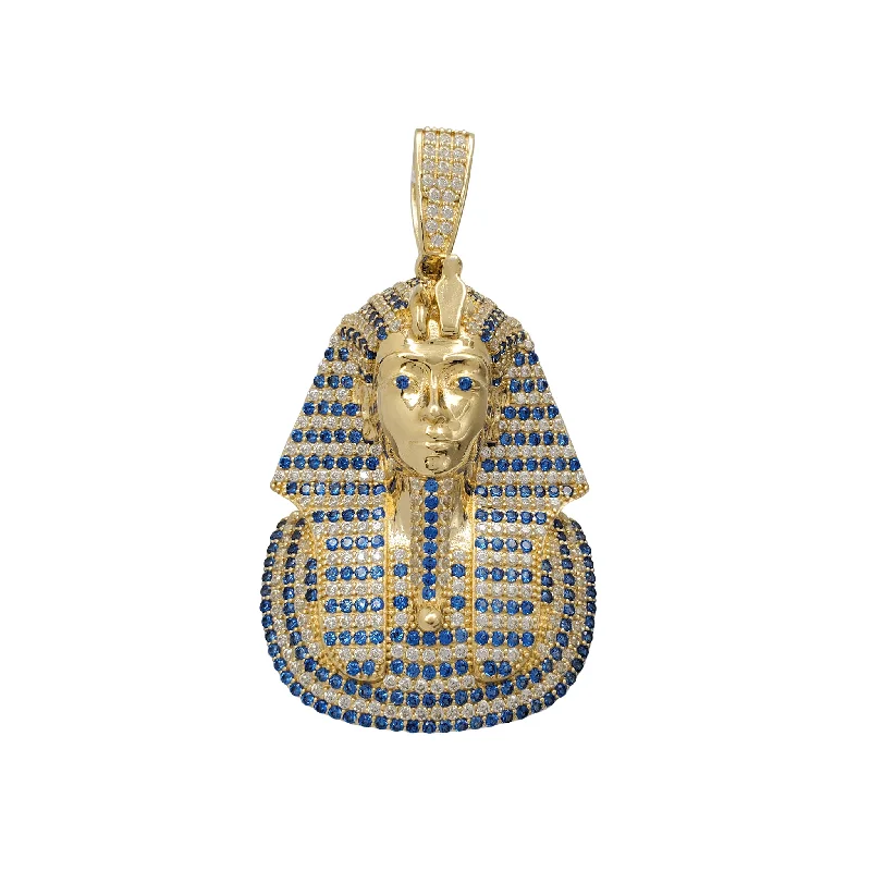 Military - Inspired Dog Tag Pendant with Engraved Service NumbersBlue Zirconia Pharaoh Pendant (14K)