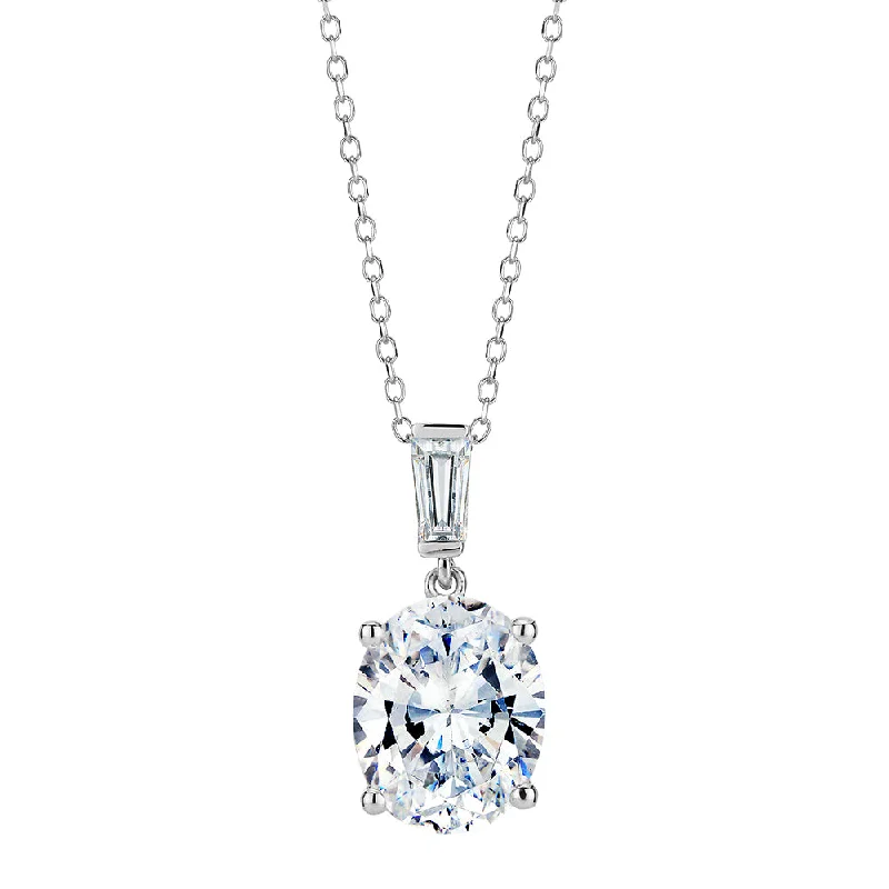 Pave - Set Cubic Zirconia Crown Pendant Necklace for Little Princess - Themed Birthday PartiesFancy pendant with 2.69 carats* of diamond simulants in 10 carat white gold