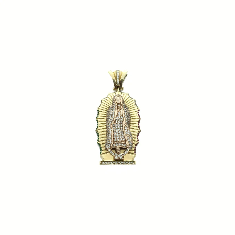 Magnetic - Locking Pendant with Hidden Compartment for Secret MessagesOur Lady of Guadalupe CZ Mandorla Pendant (14K)